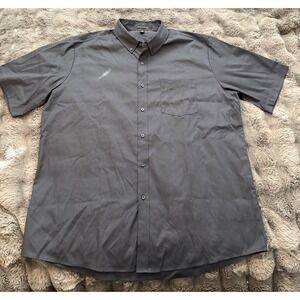 DESIGN COLLECTIVE Mens XL Gray Short Sleeve Button Down Shirt Collared Pocket